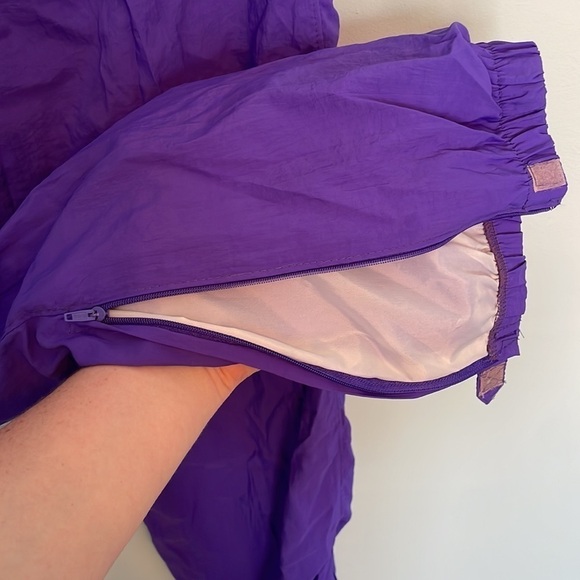 Vintage Neon Purple Elastic Waist Lined Track Pants Size Medium - Picture 5 of 6